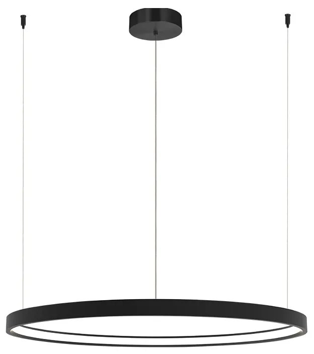 Lustra LED dimabila design modern Cirrcle D-90cm negru