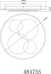 Globo 48475S - Plafonieră LED MONTY, 40W, 230V, 3000K, Ø 49 cm