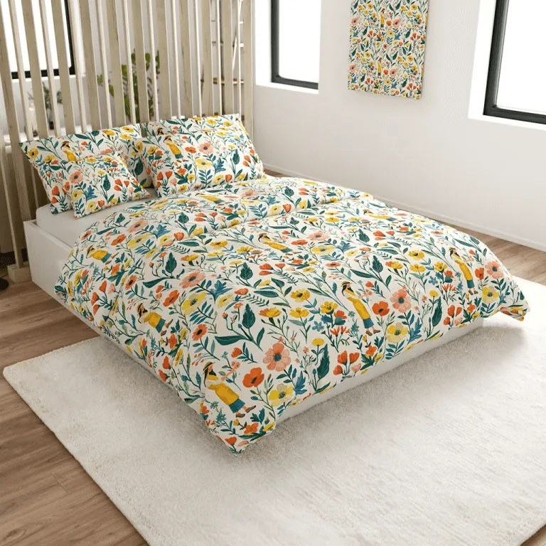 Lenjerie de pat din bumbac FLOVINA POLY colorata Dimensiune lenjerie de pat: 70 x 90 cm | 140 x 200 cm