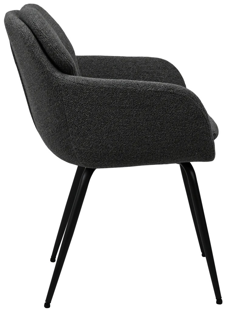 MAZZONI EXPORT GEORGIA Antracit (material Monza 130) - SCAUN MODERN TAPIȚAT BOUCLÉ PENTRU SALON/SUFRAGERIE/BIROU LOFT