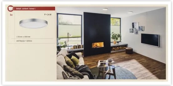 Plafonieră LED/22W ABIA 230V crom mat Paulmann 71023