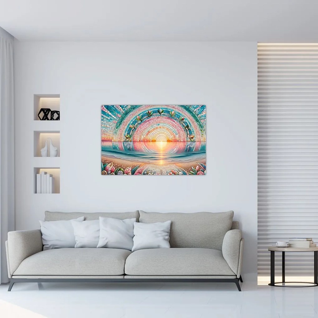 Tablou – Mozaic al soarelui la apus (90x60 cm)