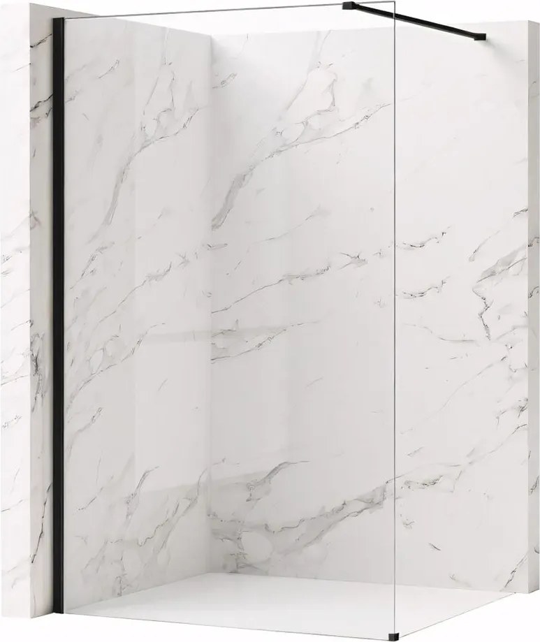 Paravan de dus Rea Flexi Transparent 140 cm negru
