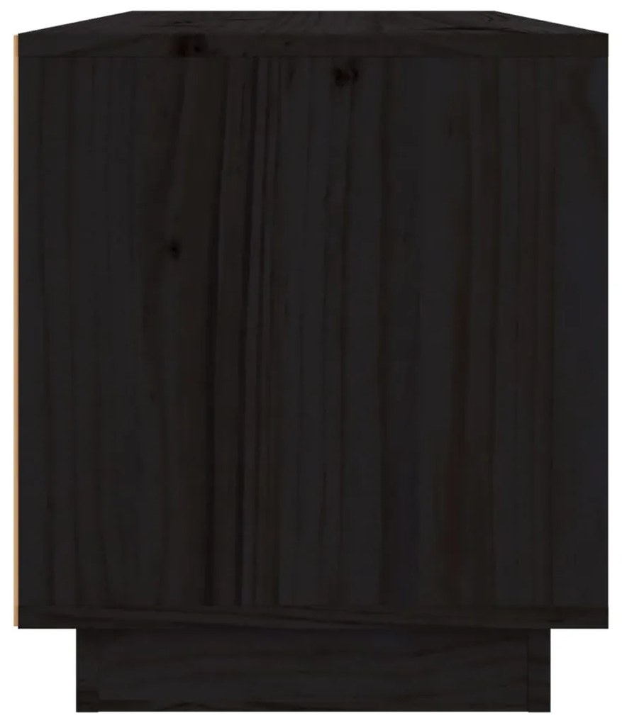 Comoda TV, negru, 80x34x40 cm, lemn masiv de pin Negru, 1