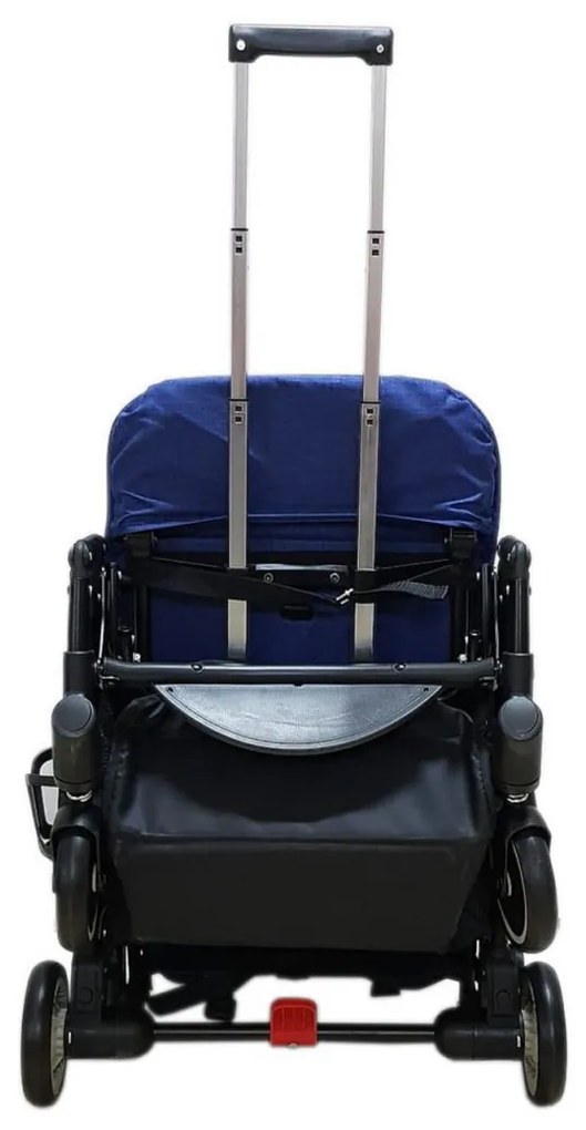 Carucior sport ultracompact pentru copii NOVOKIDS™ Baby C Trolley, Transformabil in troller, Spatar reglabil 3 trepte, Frana picior ,Pliabil,Bleumarin
