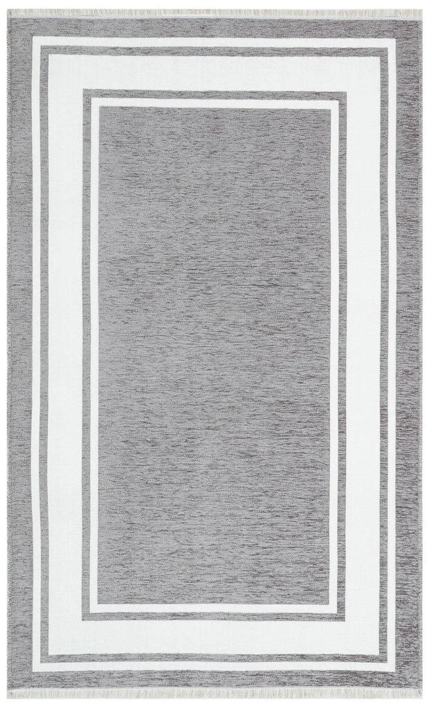 Covor Maze Home NOA, Reversibil, Grey White, 75 x 150 cm