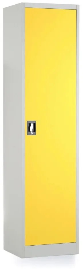 Dulap metalic universal, 50 x 40 x 185 cm, încuietoare cu cilindru, galben - ral 1023