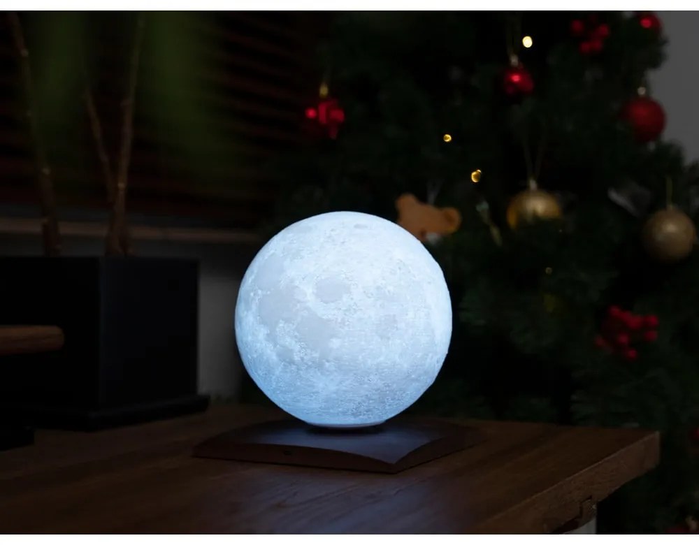 Veioză maro închis LED din lemn de nuc (înălțime 19,5 cm) Smart LunaSpin – Gingko