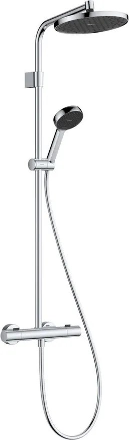 Coloana de dus cu baterie termostatata Hansgrohe Activera S EcoSmart para cu 2 functii finisaj crom lucios