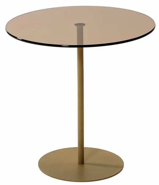Masuta Auxiliara, Sticla Temperata / Metal, Chill-Out, Auriu / Bronz