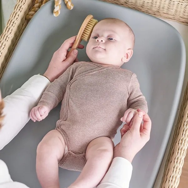 Coș pentru scutece și covoraș de înfășat Nattou SOFTY 50x70 cm alb/gri