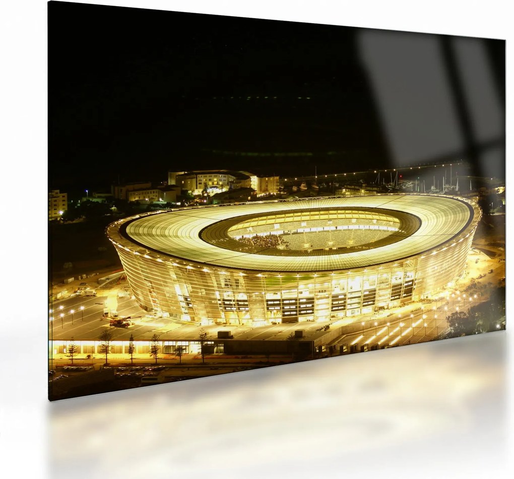 Tablou pe sticlă - stadion de fotbal (70x50 cm)