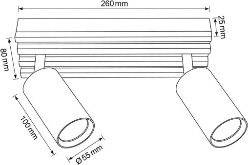 Brilagi - Lampă spot SELE WOOD 2xGU10/30W/230V negru/lemn