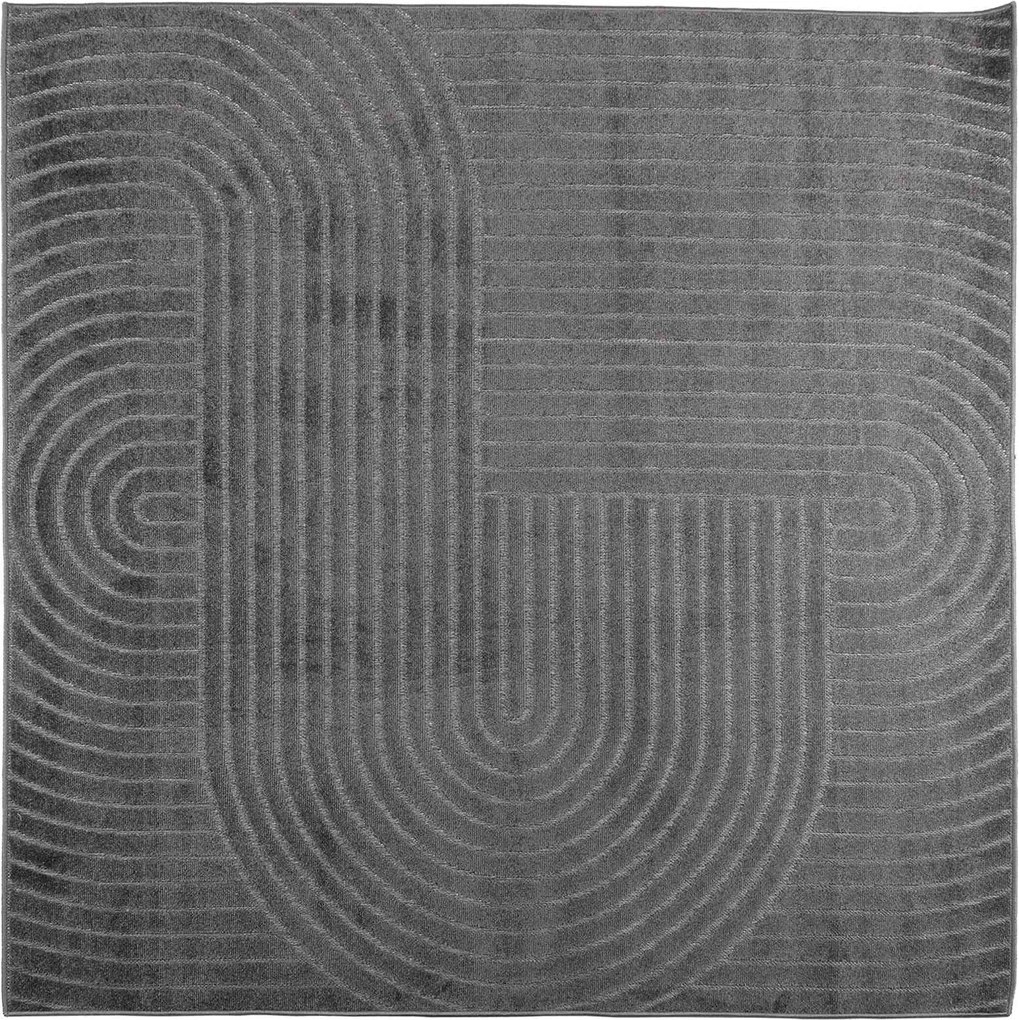 vidaXL Covoare de zonă Pătrat PALMERAS Antracit 120 x 120 cm Poliester