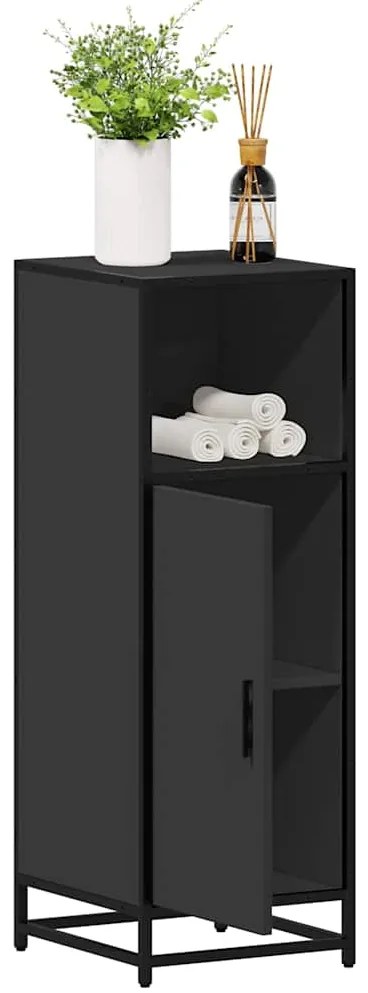 vidaXL Dulap de baie, negru, 35x37,5x100 cm, lemn prelucrat