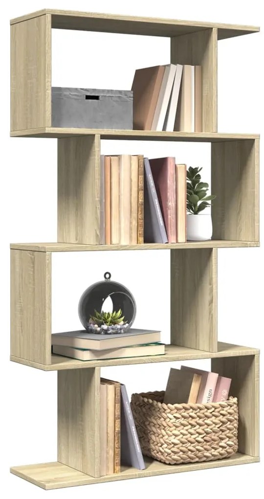 vidaXL Bibliotecă/separator 4 niveluri stejar sonoma 70x24x129cm lemn