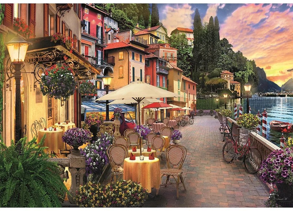 Orașe Lake Como Italia Puzzle Compact de 500 de piese Clementoni