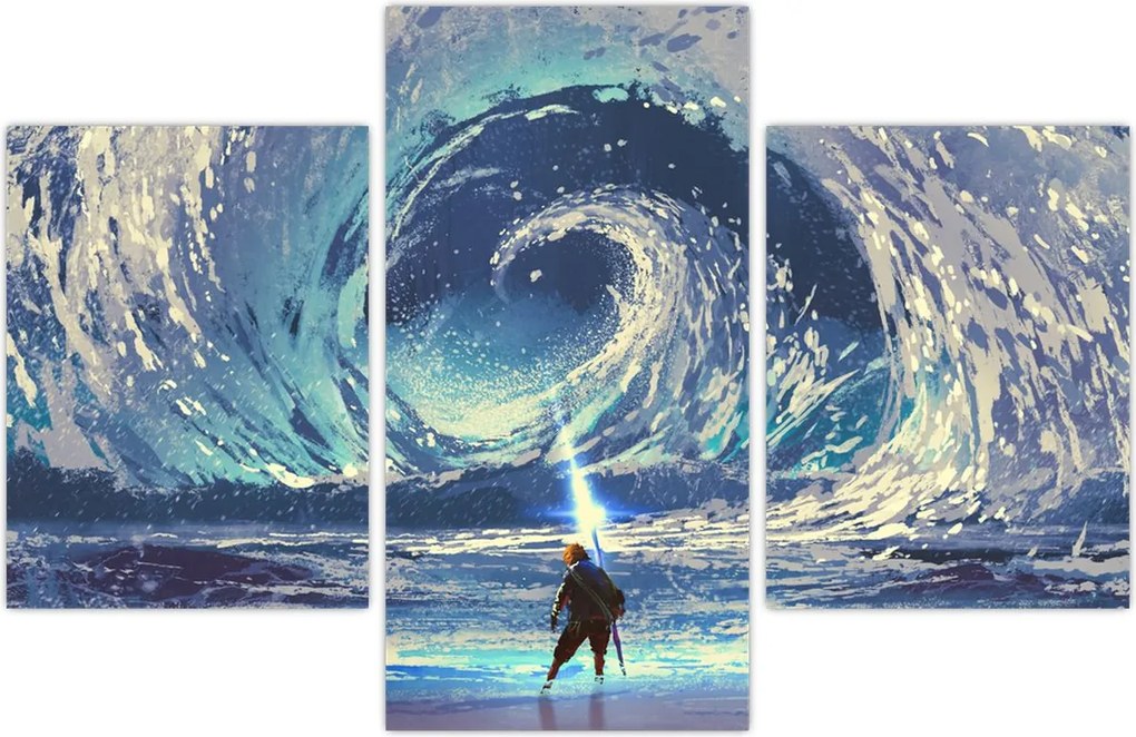 Tablou - Ilustrație a unui băiat cu o suliță (90x60 cm)