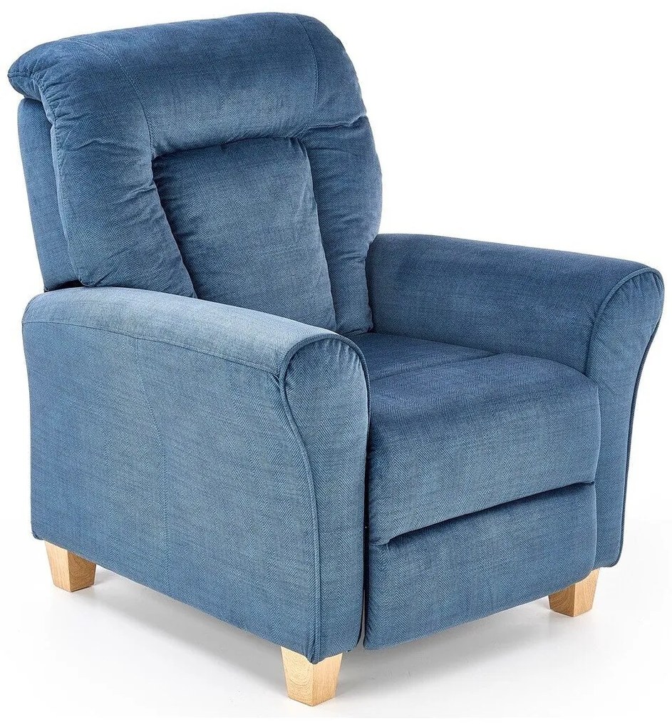 Fotoliu recliner Houston 84876x90x90cm, 33 kg, Albastru, Fag, Tapiterie