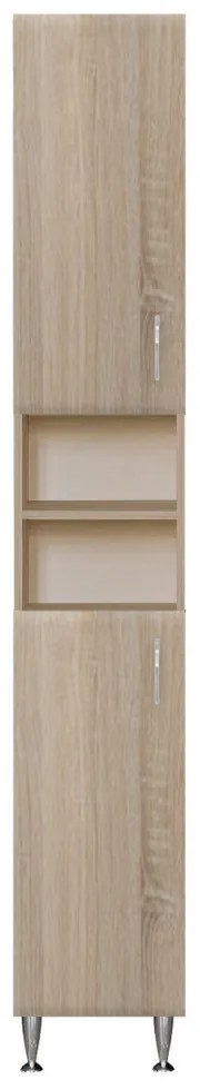 Dulap înalt Bianca Plus 30 cu 2 uși, deschis, culoare stejar sonoma, universal