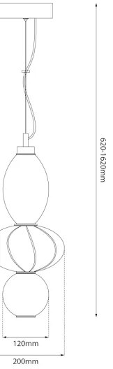 Lustră LED pe cablu ASCOLI LED/18W/230V d. 20 cm bej