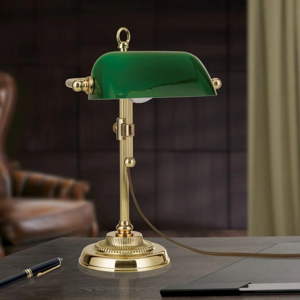 Veioza/Lampa de masa stil clasic HARVARD alama/verde