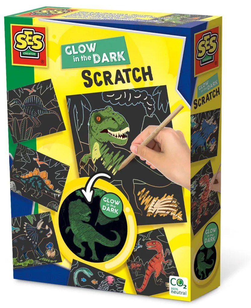 Set creativ – Razuieste Dinozauri Glow-in-the-Dark