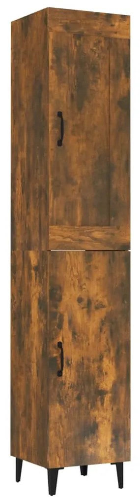 3115449 vidaXL Dulap înalt, stejar fumuriu, 35x34x180 ，lemn compozit