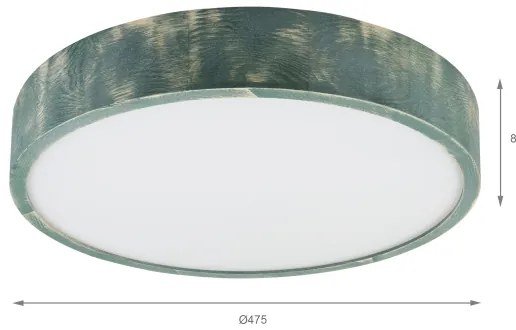 Brilagi - Plafonieră PINO, 3 x E27, 15 W, 230 V, pin/verde, Ø 47,5 cm