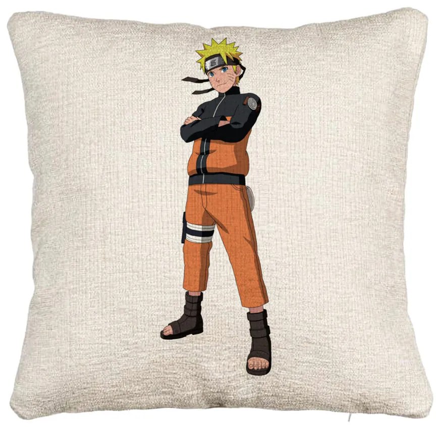 Perna Decorativa Canapea cu Naruto, 40x40 cm, Cu fermoar