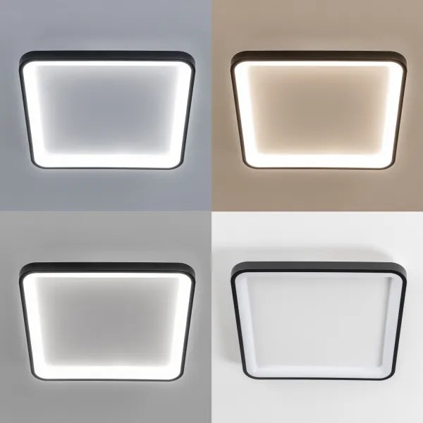 Brilagi - Plafonieră LED dimabilă FALCON SLIM, 50W, 230V, 50x50 cm, neagră + telecomandă