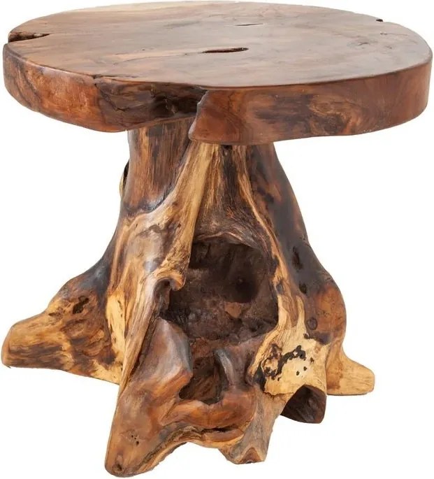 Masuta de cafea design rustic din radacina de lemn de tec, Root 40cm A-37139 VC