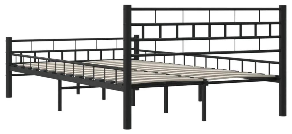 Cadru de pat, negru, 140 x 200 cm, otel Negru, 140 x 200 cm