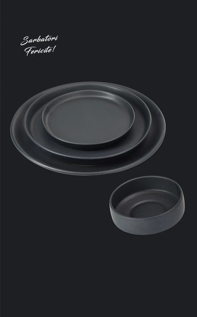 Set Cadou 24 Farfurii Vulcano Evenimente (6 Platouri 30cm, 6 Farfurii 25cm, 6 Farfurii 20cm, 6 boluri 400ml) LA COMANDA 25 de seturi