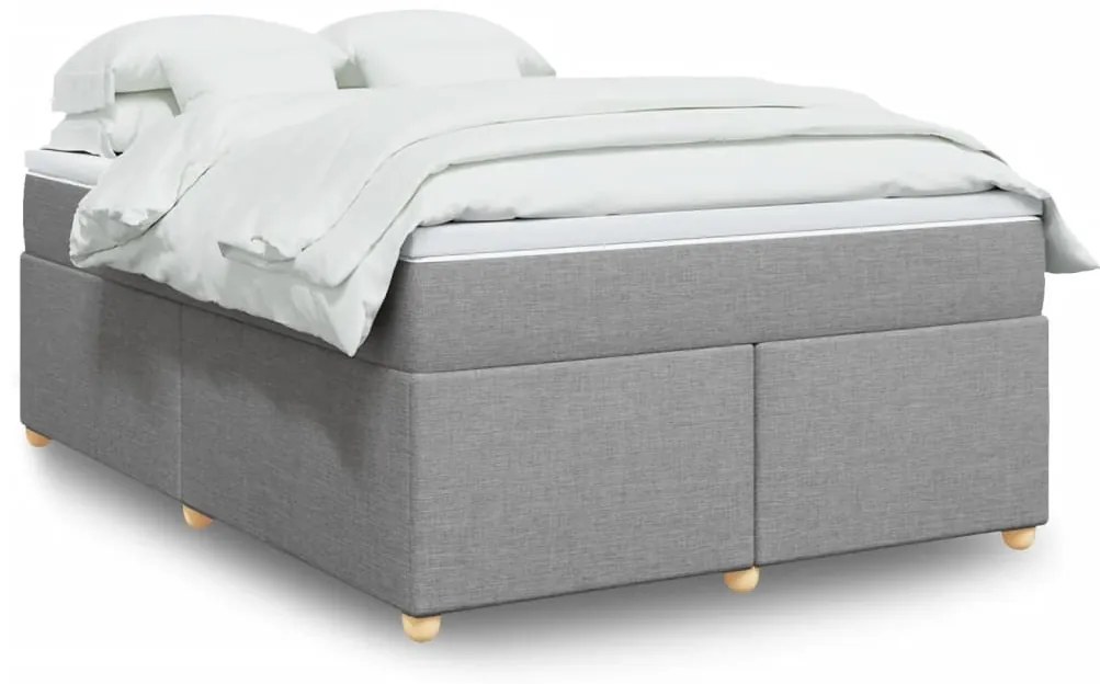 vidaXL Pat continental, gri deschis, 140x200 cm, material textil