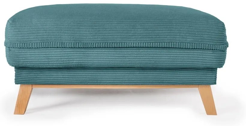 Taburet turcoaz cu tapițerie din catifea reiată Tori – Bonami Selection