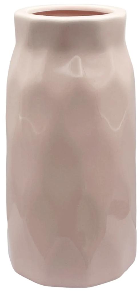 Vaza ceramica, CHANTAL, Roz, 17cm