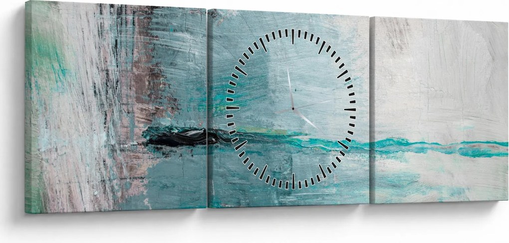 Tablou - pictură abstractă în ulei (cu ceas) (90x30 cm)