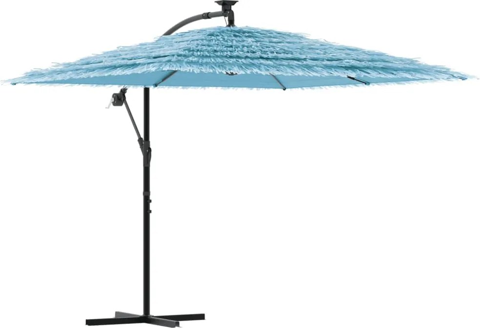 vidaXL Umbrelă soare de grădină stâlp din oțel, albastru 246x246x230cm