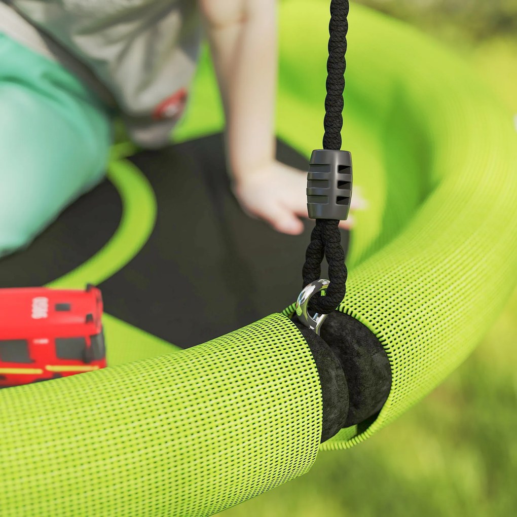 AIYAPLAY Balansoar cu nesă, Balansoar de grădină rotund, suport până la 150 kg, reglabil pe înălțime, Verde | Aosom Romania