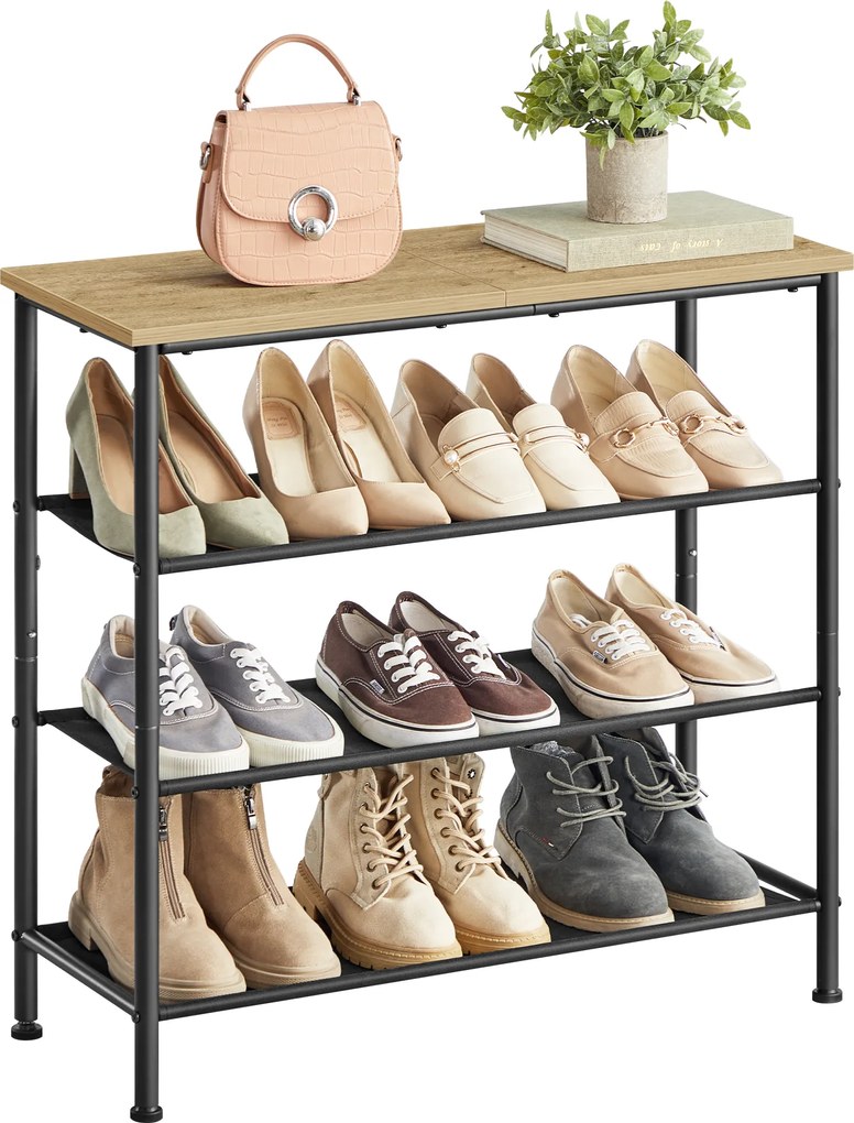 Dulap de incaltaminte TAYLOR ARTISAN cu structura neagra 75x71 cm, 3 rafturi