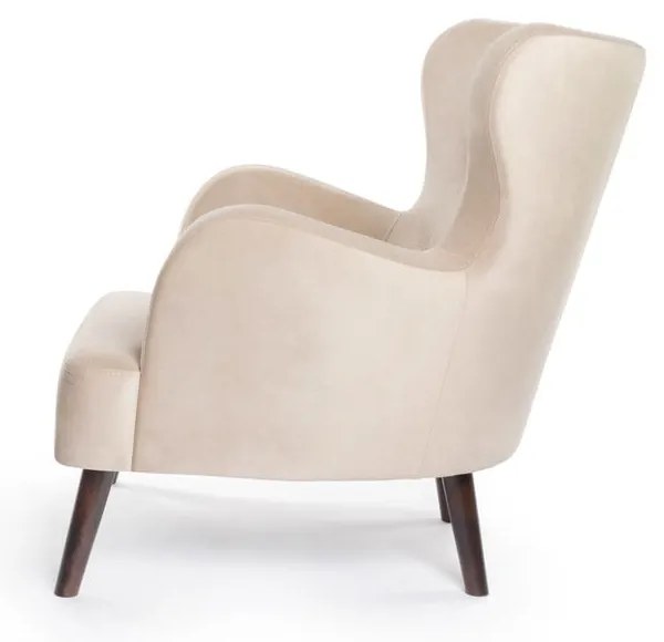 Fotoliu bej wing cu tapițerie din catifea Noemye – Bonami Selection