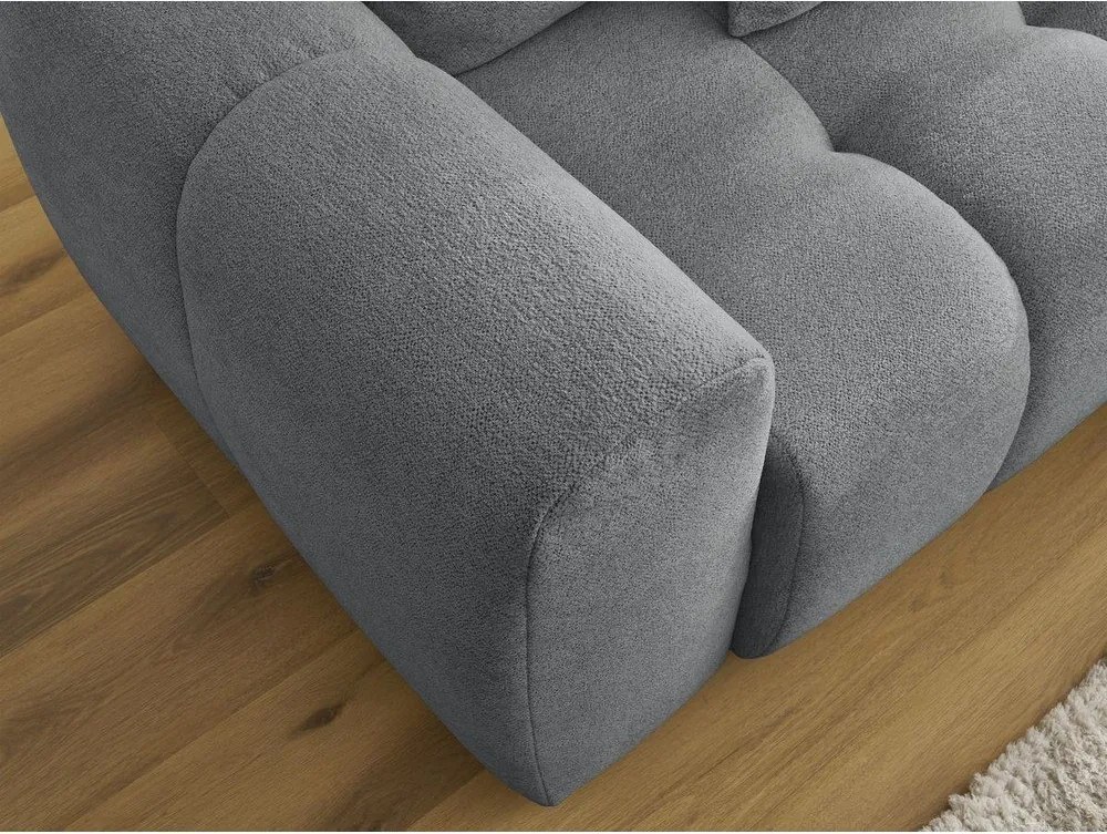 Colțar gri extensibil/cu spațiu de depozitare cu tapițerie din chenille (cu colț pe partea dreaptă/cu șezlong) Roxelane – Bobochic Paris