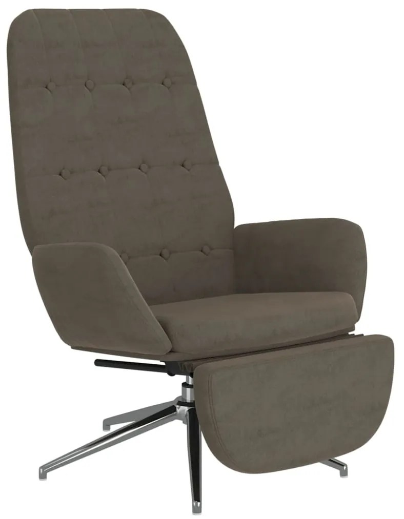 3097701 vidaXL Scaun de relaxare cu suport picioare, gri închis, microfibră