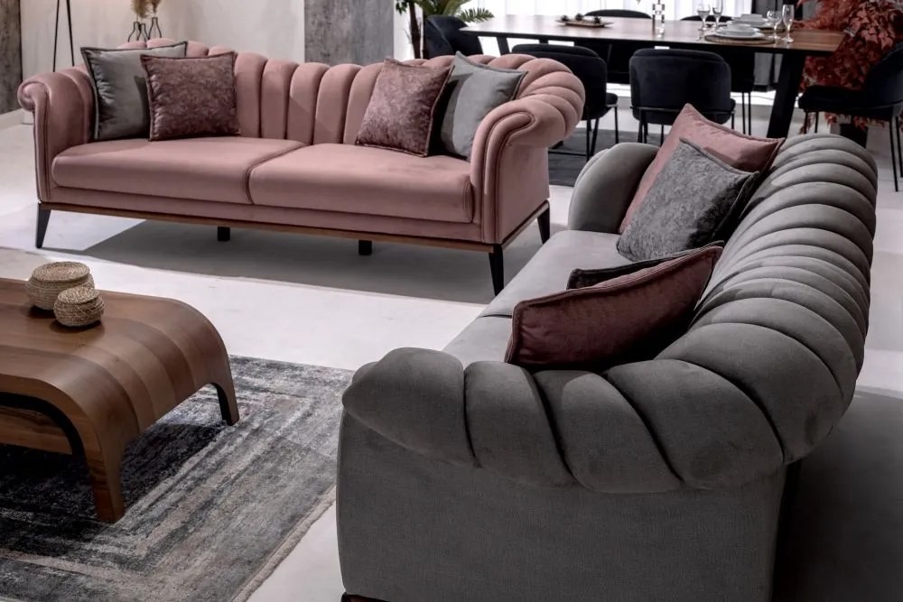 Canapea extensibila - 3 locuri - violet lavita (245x105x82)
