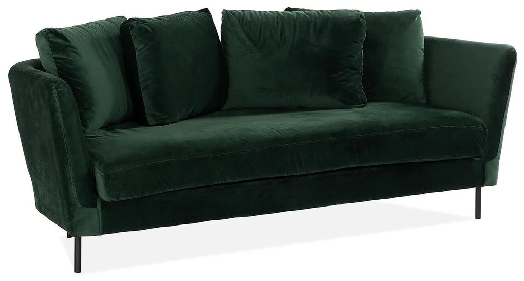 Canapea Augusta 163Numărul de locuri: 3, Verde închis, 215x100x78cm, Tapiterie, Picioare: Metal