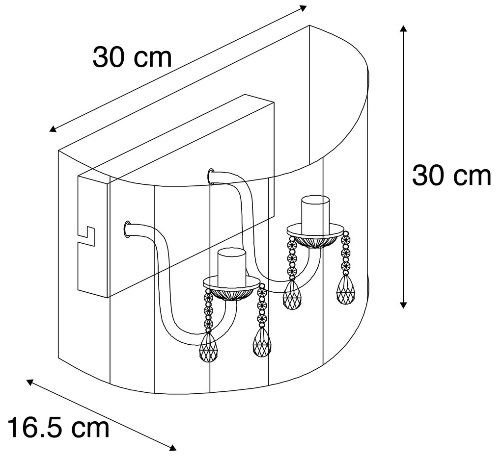 Aplică clasică crom cu abajur negru - Ann-Kathrin 2