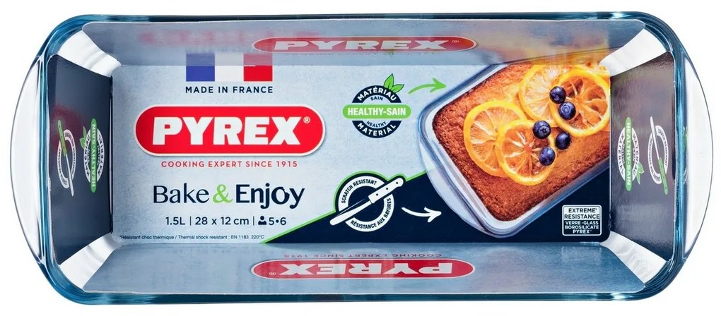 Pyrex Formă de sticlă pentru pâine bisericească1,5 l, 28 x 12 x 8 cm