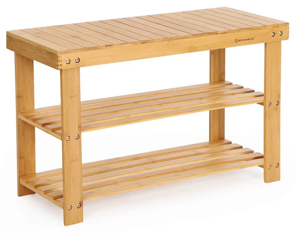 Pantofar din bambus cu banca ALMONTE 70x145 cm