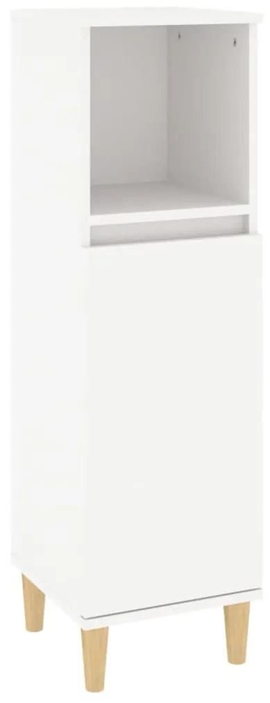 819804 vidaXL Dulap de baie, alb, 30x30x100 cm, lemn prelucrat